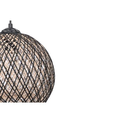 Luster na lanku JUTE 1xE27/60W/230V čierna