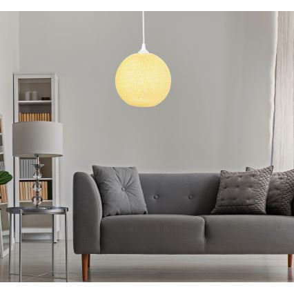 Luster na lanku JUTE 1xE27/60W/230V žltá