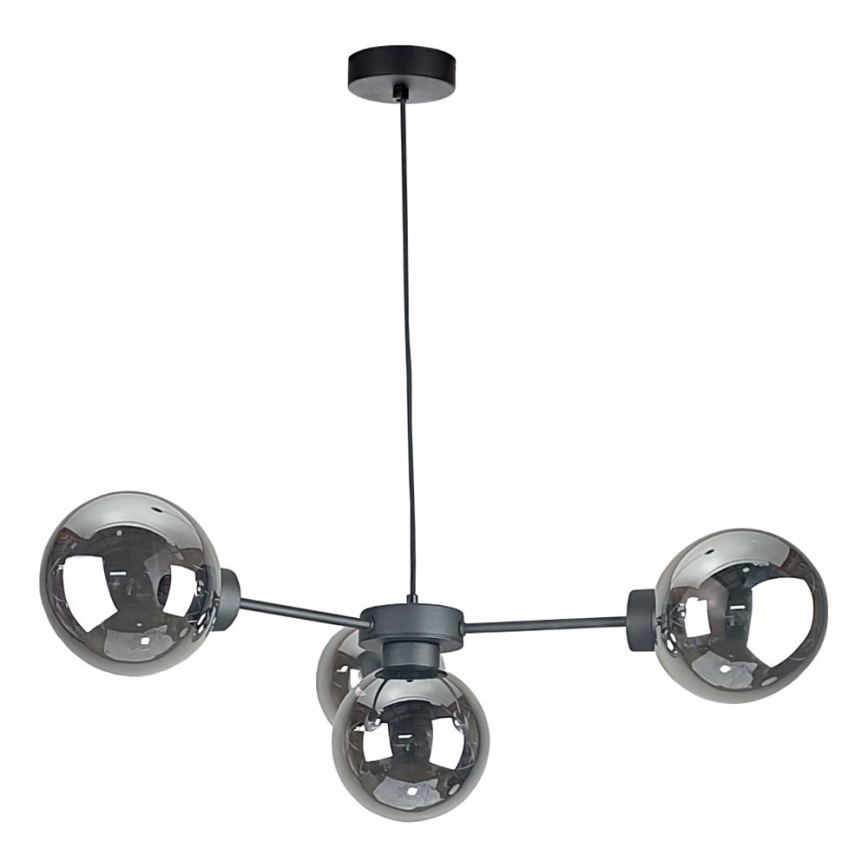 Luster na lanku KALIOPE II 4xE14/50W/230V čierna/dymová čierna