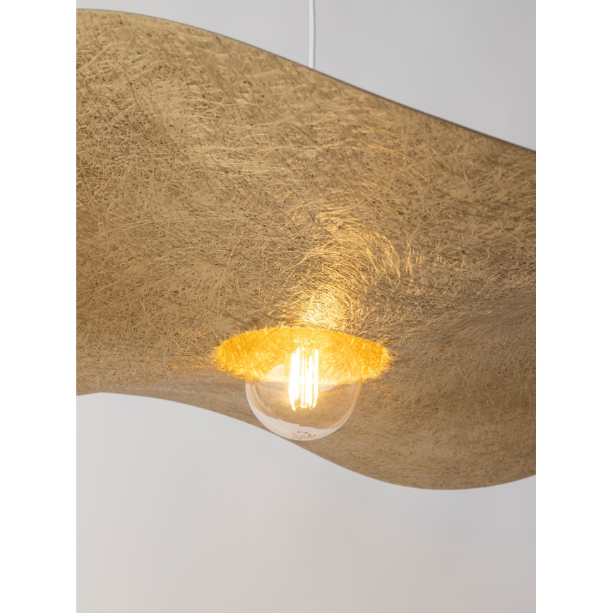 Luster na lanku KAPELLO 1xE27/60W/230V pr. 55 cm biela/zlatá