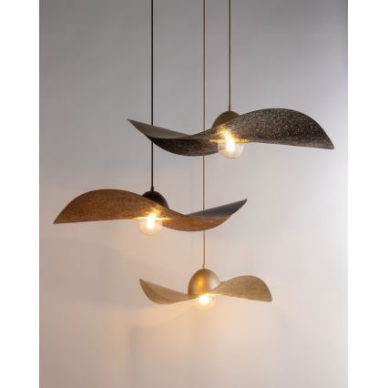Luster na lanku KAPELLO 1xE27/60W/230V pr. 55 cm čierna/medená