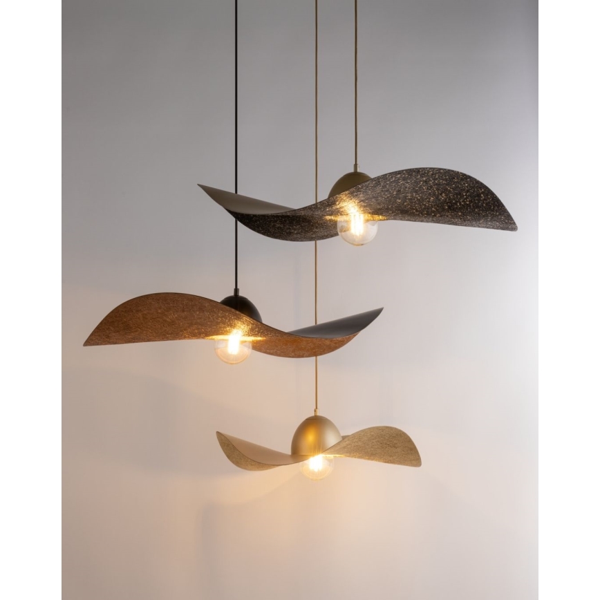 Luster na lanku KAPELLO 1xE27/60W/230V pr. 55 cm čierna/medená