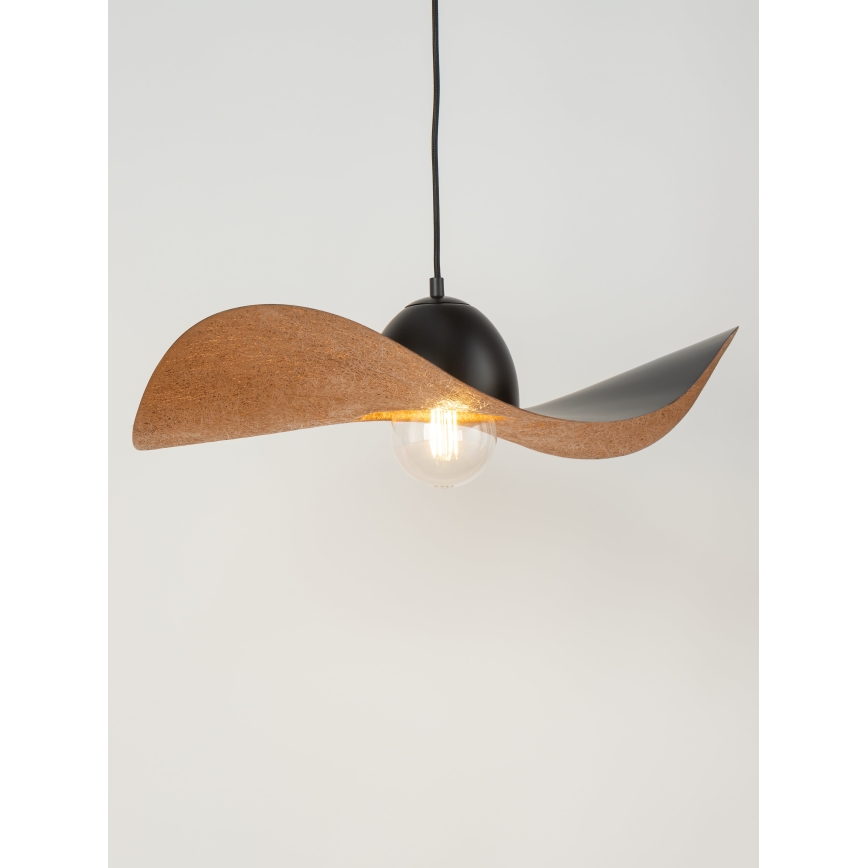 Luster na lanku KAPELLO 1xE27/60W/230V pr. 55 cm čierna/medená
