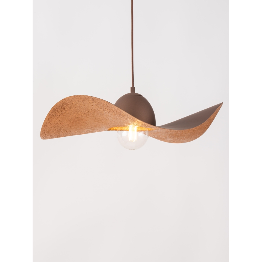 Luster na lanku KAPELLO 1xE27/60W/230V pr. 55 cm hnedá/medená