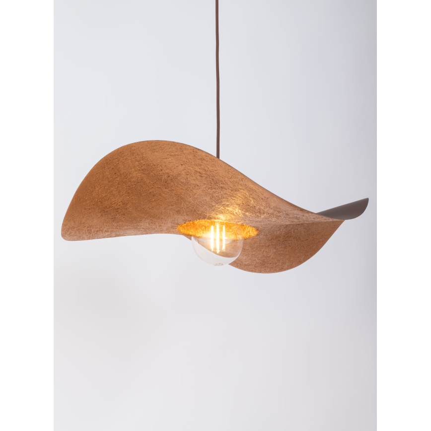 Luster na lanku KAPELLO 1xE27/60W/230V pr. 55 cm hnedá/medená