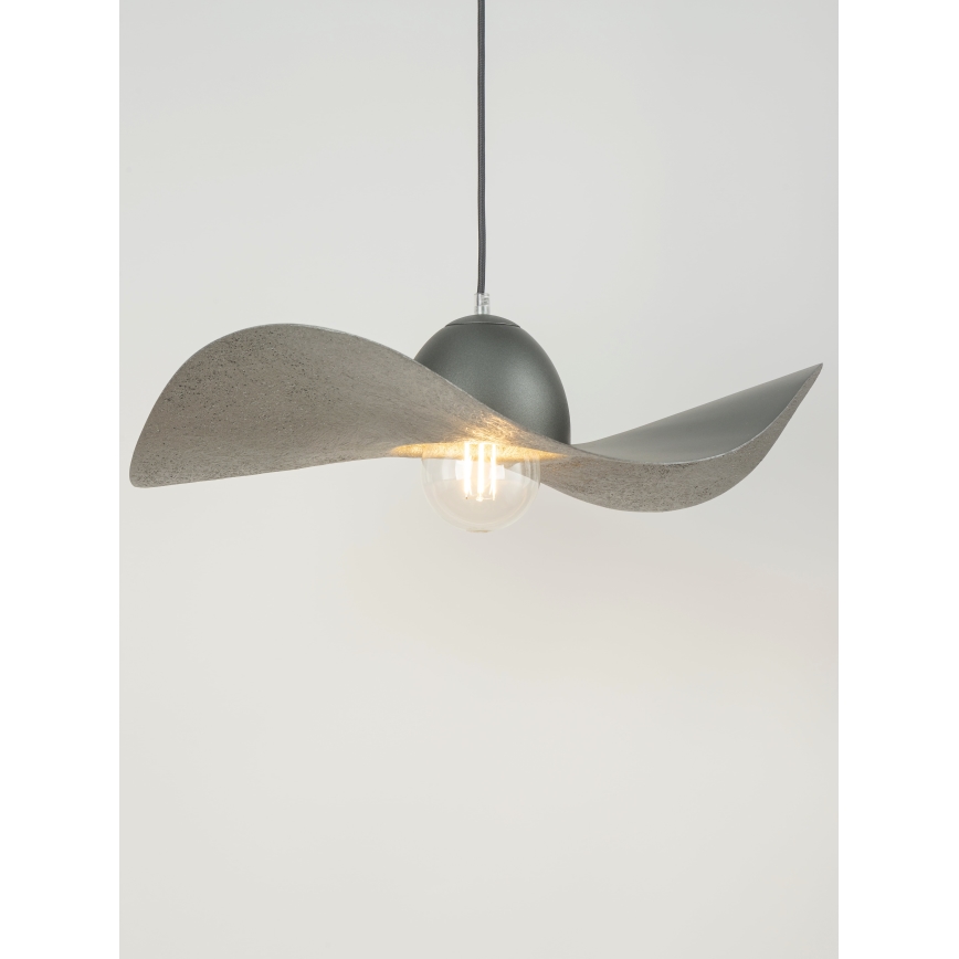 Luster na lanku KAPELLO 1xE27/60W/230V pr. 55 cm šedá/strieborná