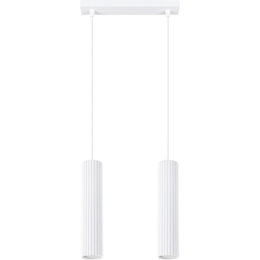 Luster na lanku KARBON 2xGU10/10W/230V biela