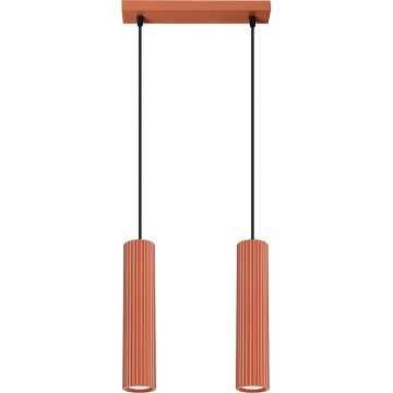 Luster na lanku KARBON 2xGU10/10W/230V červená