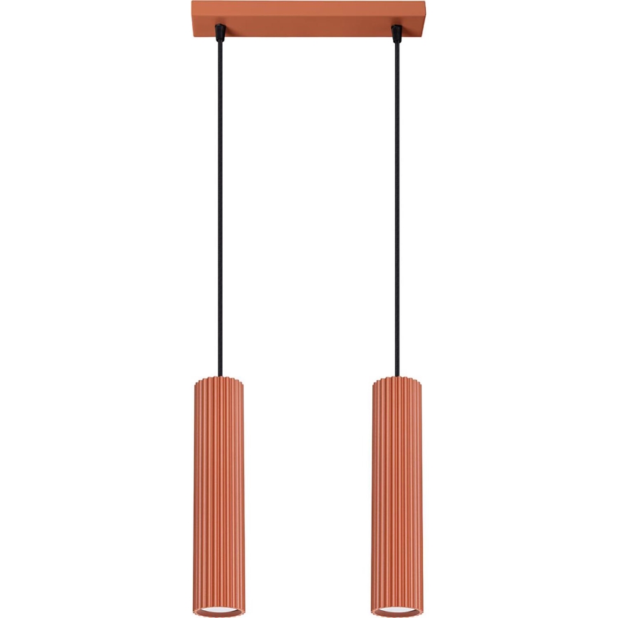 Luster na lanku KARBON 2xGU10/10W/230V červená