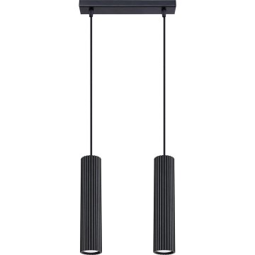 Luster na lanku KARBON 2xGU10/10W/230V čierna
