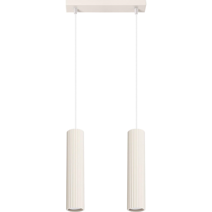 Luster na lanku KARBON 2xGU10/10W/230V krémová