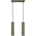Luster na lanku KARBON 2xGU10/10W/230V zelená