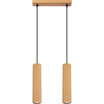 Luster na lanku KARBON 2xGU10/10W/230V zlatá