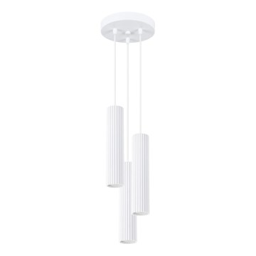 Luster na lanku KARBON 3xGU10/10W/230V biela