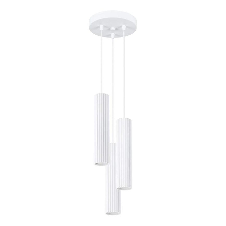 Luster na lanku KARBON 3xGU10/10W/230V biela