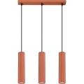 Luster na lanku KARBON 3xGU10/10W/230V červená