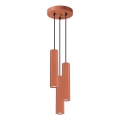Luster na lanku KARBON 3xGU10/10W/230V červená