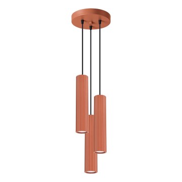 Luster na lanku KARBON 3xGU10/10W/230V červená