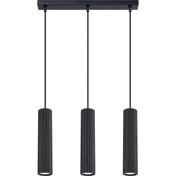 Luster na lanku KARBON 3xGU10/10W/230V čierna