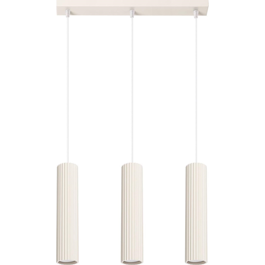 Luster na lanku KARBON 3xGU10/10W/230V krémová