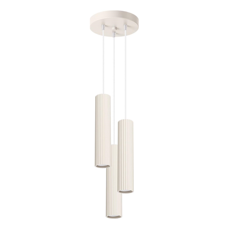 Luster na lanku KARBON 3xGU10/10W/230V krémová