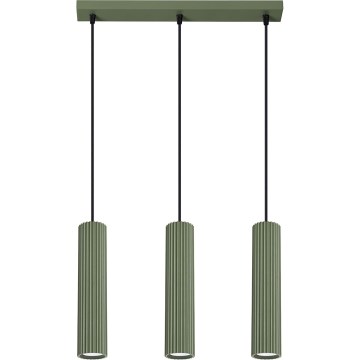 Luster na lanku KARBON 3xGU10/10W/230V zelená