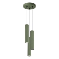 Luster na lanku KARBON 3xGU10/10W/230V zelená