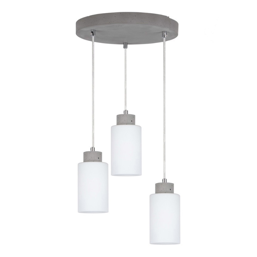 Luster na lanku KARLA 3xE27/60W/230V betón