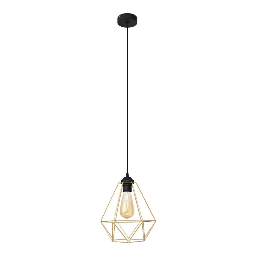 Luster na lanku KARO 1xE27/15W/230V zlatá/čierna