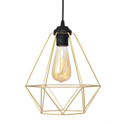 Luster na lanku KARO 1xE27/15W/230V zlatá/čierna