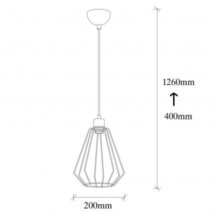 Luster na lanku KESE 1xE27/40W/230V