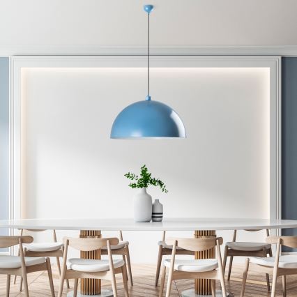 Luster na lanku KURE 1xE27/40W/230V modrá