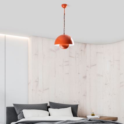 Luster na lanku KURE 1xE27/40W/230V oranžová