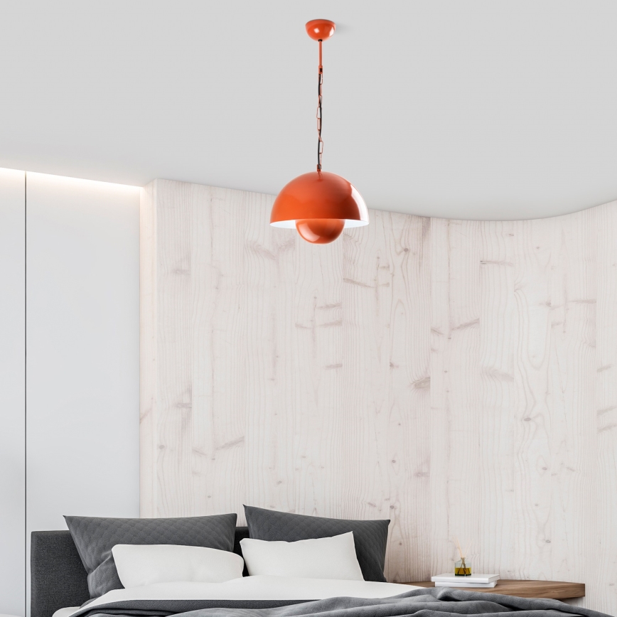 Luster na lanku KURE 1xE27/40W/230V oranžová
