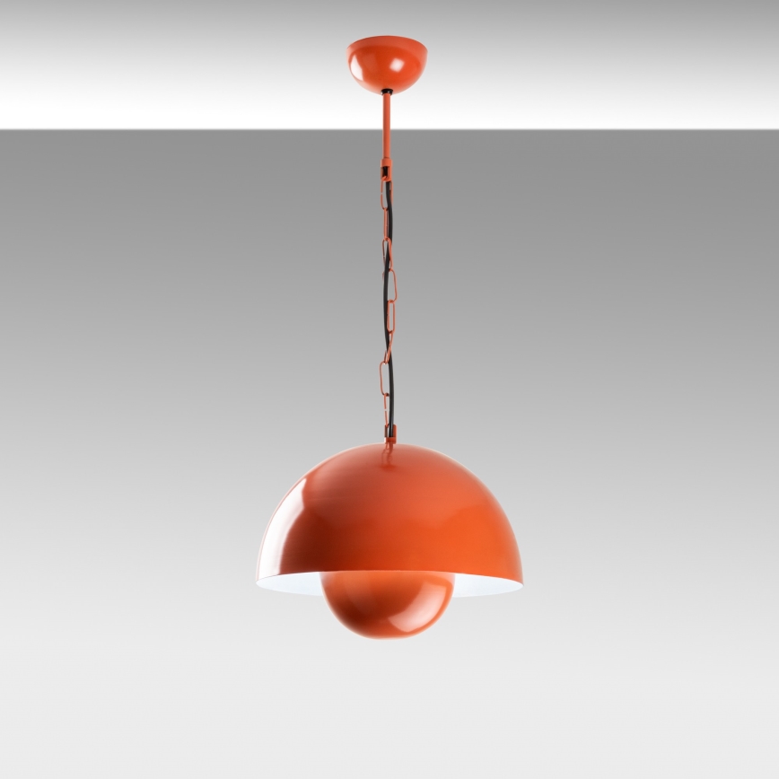 Luster na lanku KURE 1xE27/40W/230V oranžová