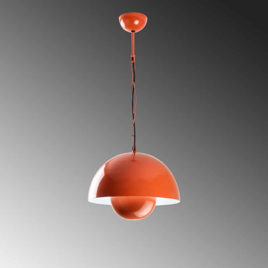 Luster na lanku KURE 1xE27/40W/230V oranžová