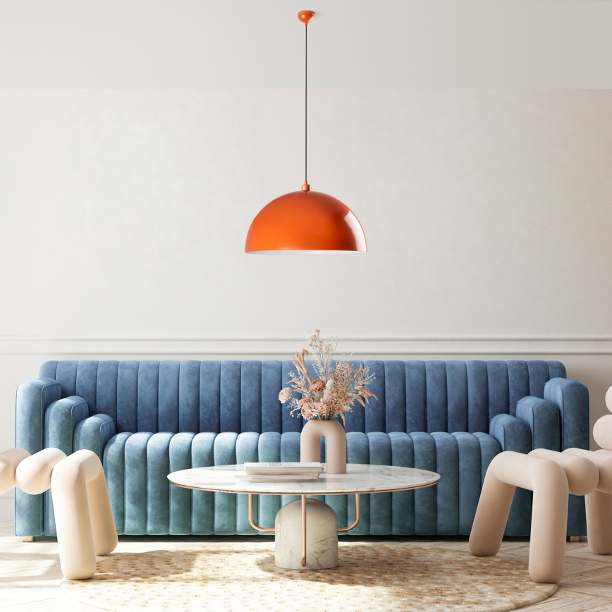 Luster na lanku KURE 1xE27/40W/230V oranžová