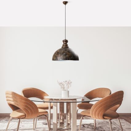 Luster na lanku KURE 1xE27/40W/230V pr. 40 cm šedá