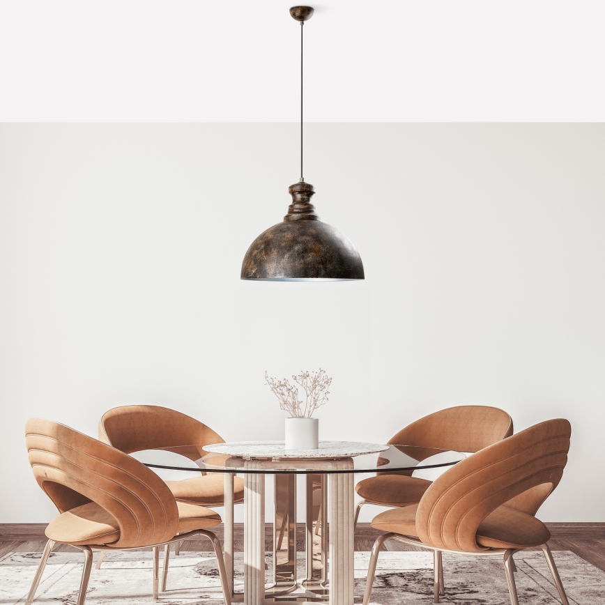 Luster na lanku KURE 1xE27/40W/230V pr. 40 cm šedá