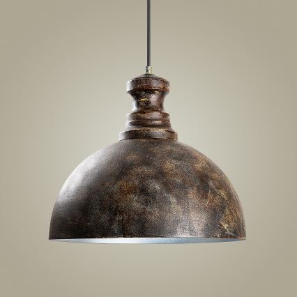 Luster na lanku KURE 1xE27/40W/230V pr. 40 cm šedá