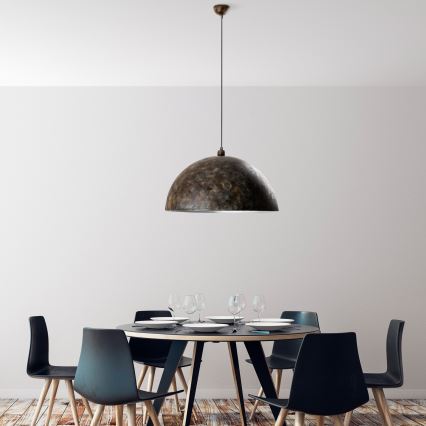 Luster na lanku KURE 1xE27/40W/230V pr. 60 cm šedá