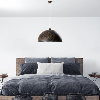Luster na lanku KURE 1xE27/40W/230V pr. 60 cm šedá