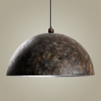 Luster na lanku KURE 1xE27/40W/230V pr. 60 cm šedá