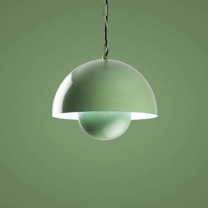 Luster na lanku KURE 1xE27/40W/230V zelená