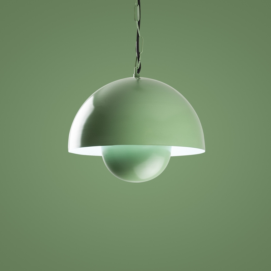 Luster na lanku KURE 1xE27/40W/230V zelená