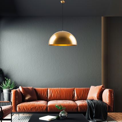 Luster na lanku KURE 1xE27/40W/230V zlatá
