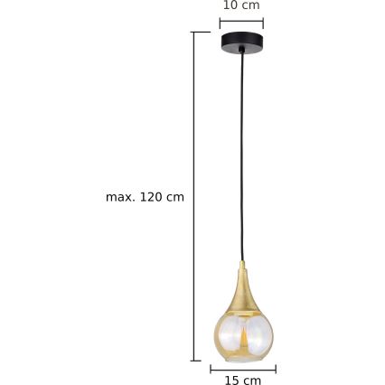 Luster na lanku LACRIMA HONEY 1xE27/60W/230V