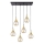 Luster na lanku LACRIMA HONEY 6xE27/60W/230V čierna/zlatá/dymová béžová