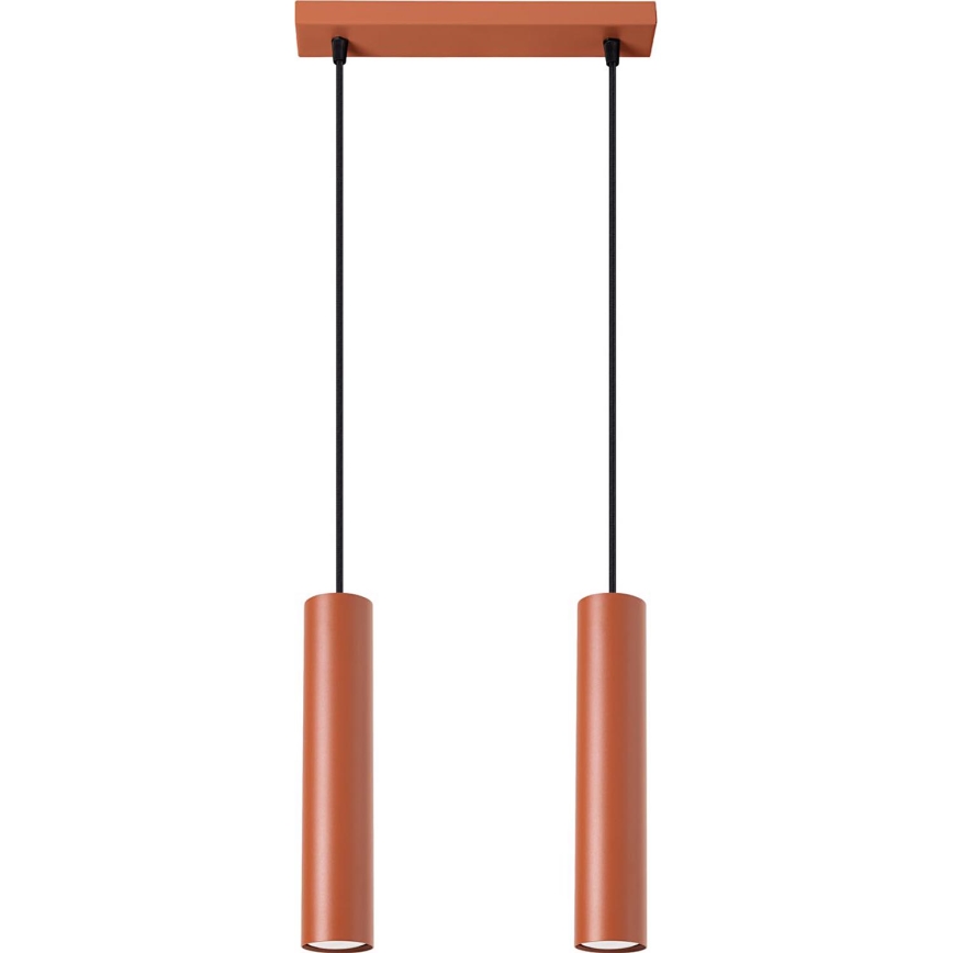 Luster na lanku LAGOS 2xGU10/10W/230V červená