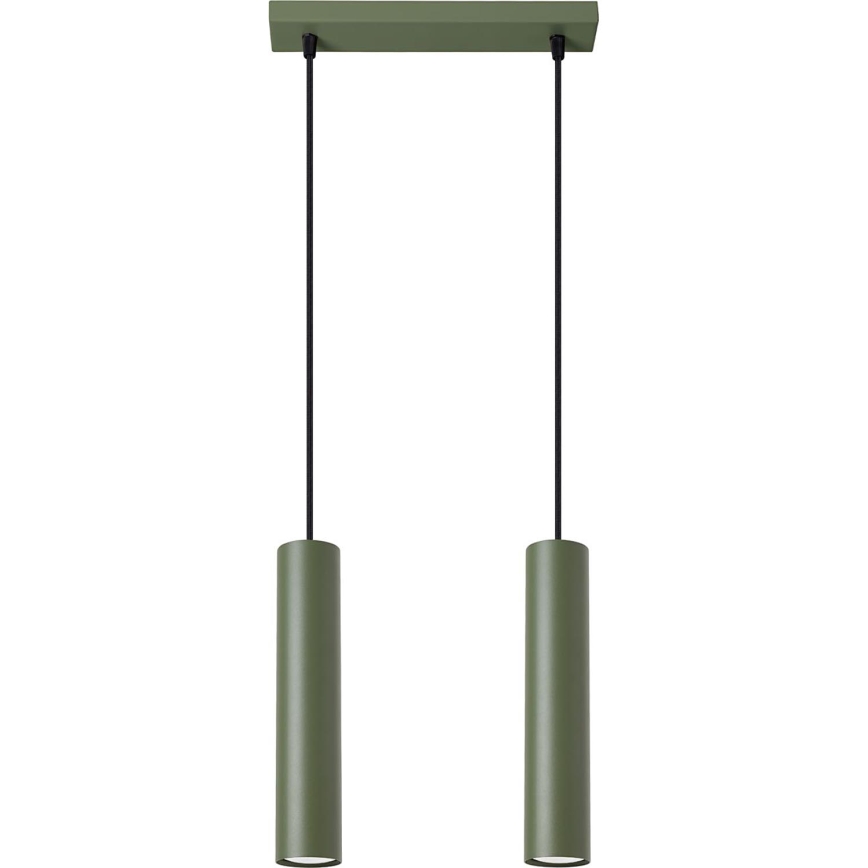 Luster na lanku LAGOS 2xGU10/10W/230V zelená